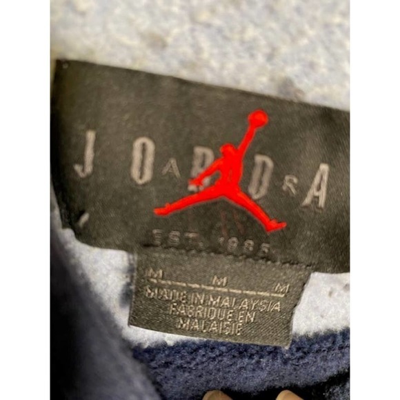 Vintage Nike Air Jordan Vintage Spell Out Jumpman AOP All Over Hoodie Medium - Picture 4 of 4